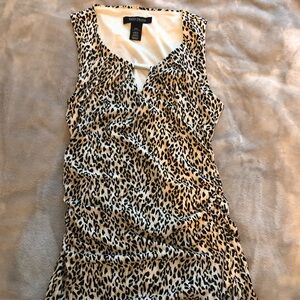 White House Black Market Animal Print Sleeveless Blouse